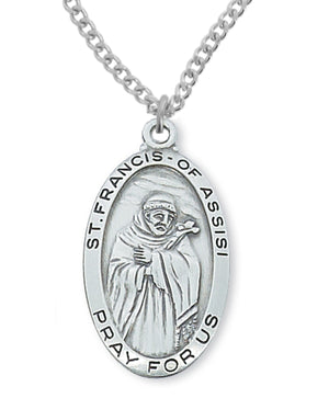St. Francis of Assisi Medal Sterling Silver for Men