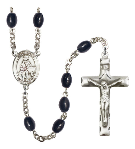 St. Giles Silver Plated Rosary for Men