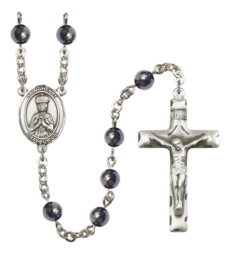 St. Henry II Silver Plated Rosary for Men