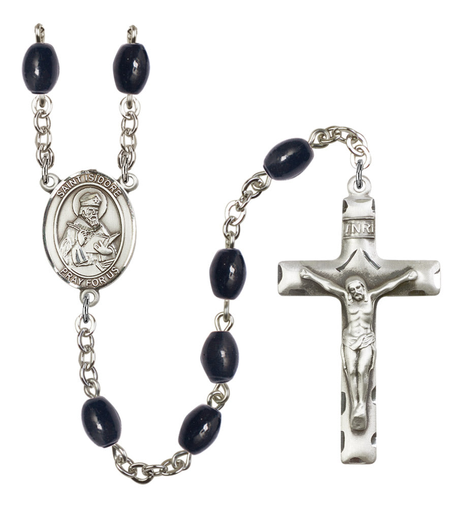 St. Isidore of Seville Silver Plated Rosary for Men