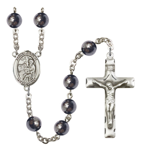 St. Jerome Silver Plated Rosary for Men