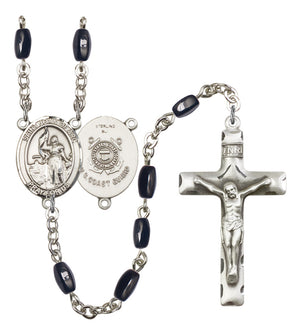 St. Joan of Arc  Coast Guard Silver Plated Rosary for Men
