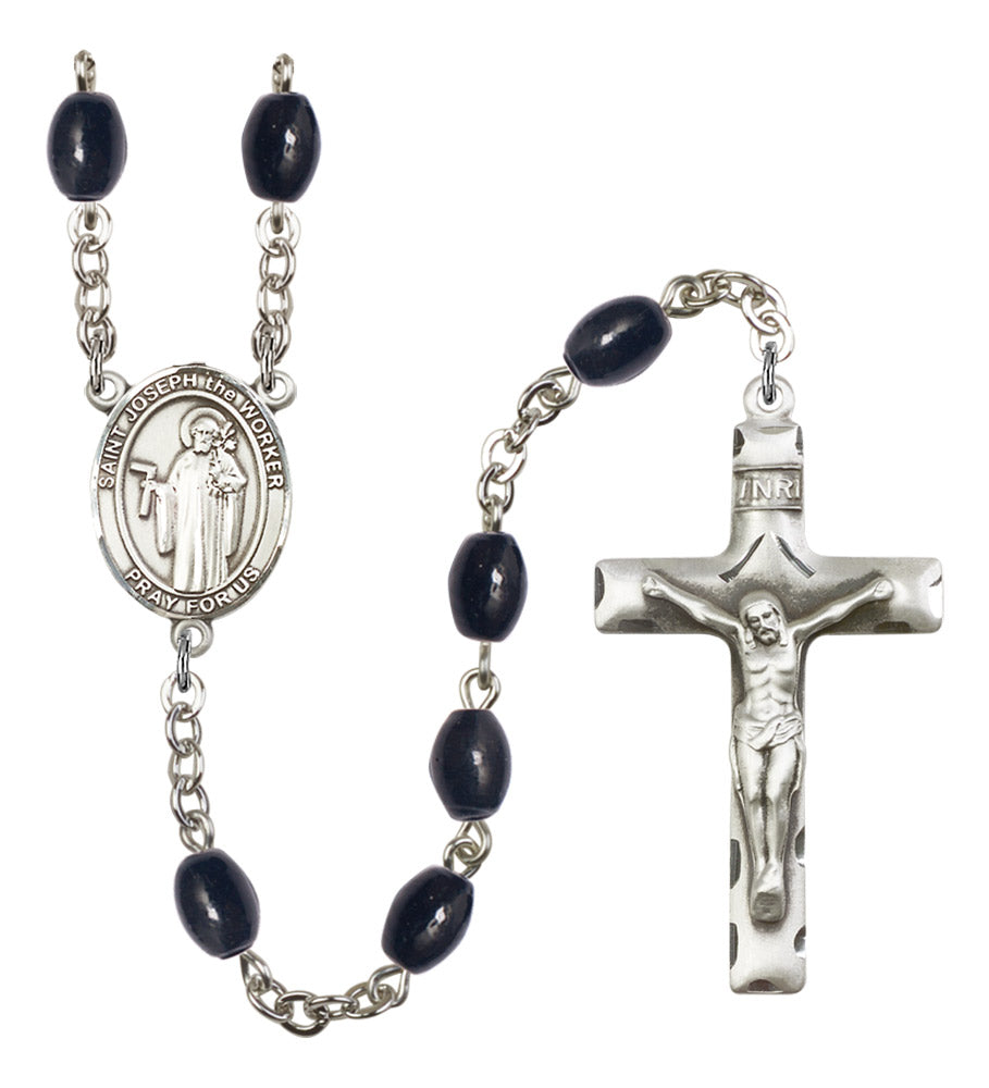 St. Joseph the Worker Silver Plated Rosary for Men