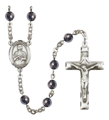 St. Kateri Tekakwitha Silver Plated Rosary for Men