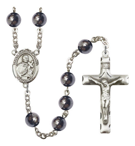 St. Martin de Porres Silver Plated Rosary for Men