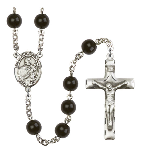 St. Martin de Porres Silver Plated Rosary for Men