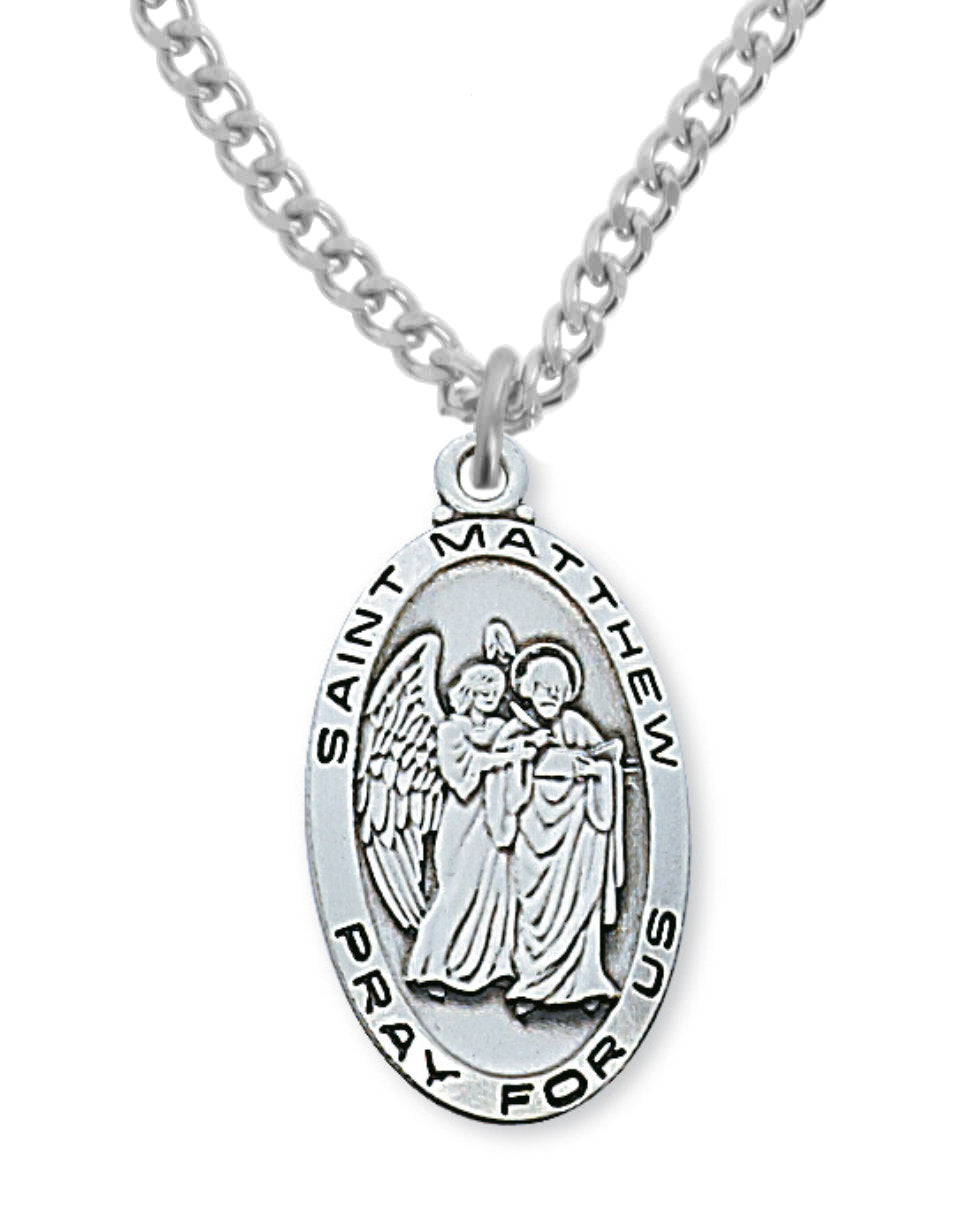 St. Matthew Medal Sterling Silver for Men
