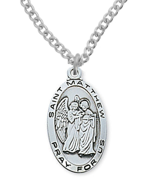 St. Matthew Medal Sterling Silver for Men