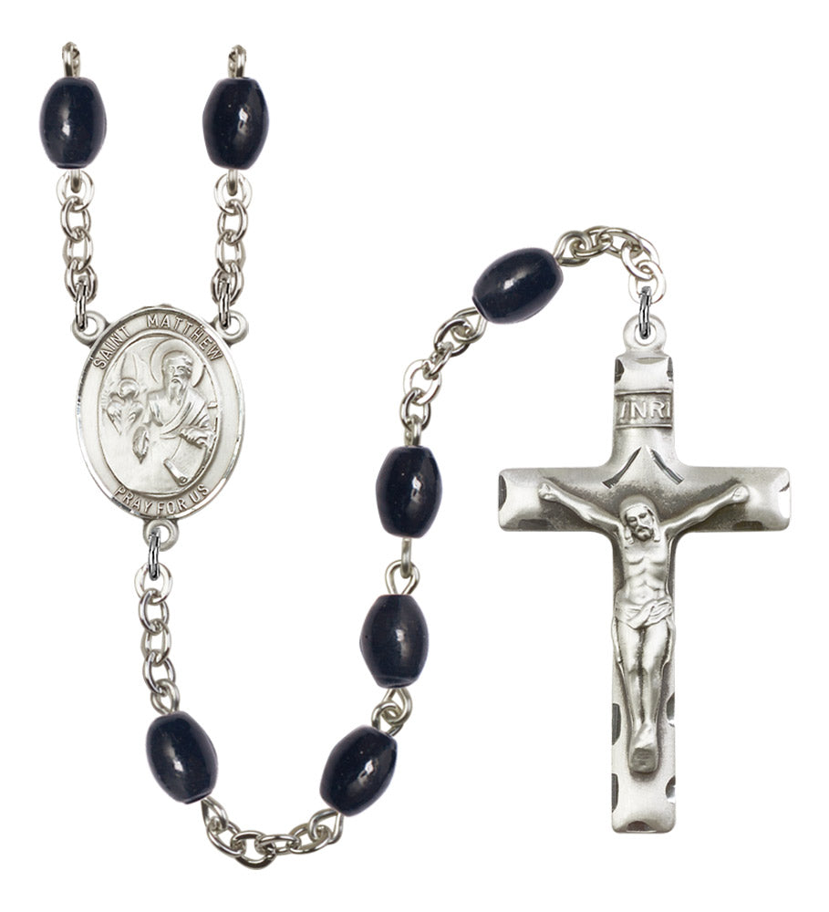 St. Matthew the Apostle Silver Plated Rosary for Men