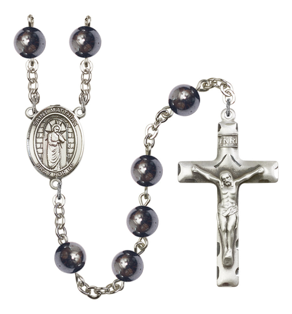St. Matthias the Apostle Silver Plated Rosary for Men