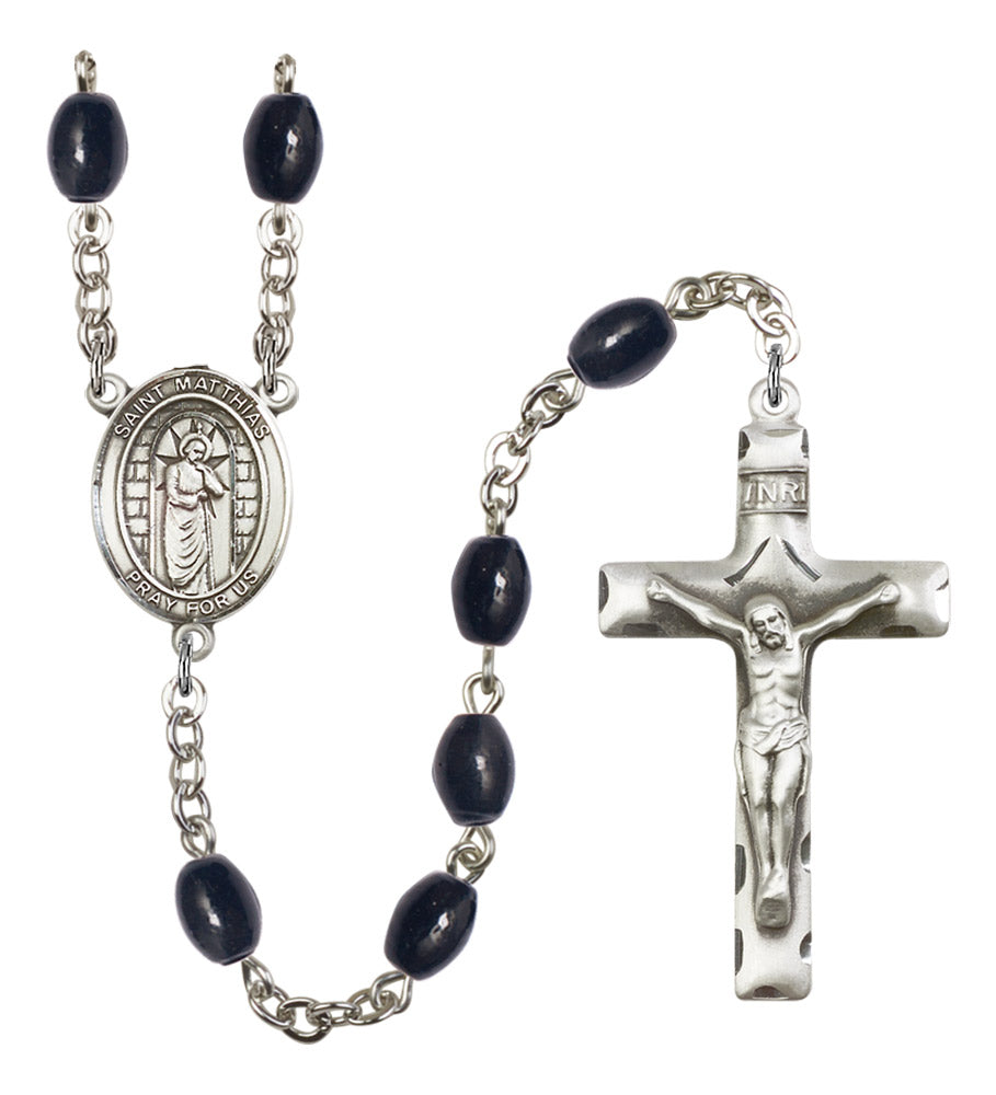 St. Matthias the Apostle Silver Plated Rosary for Men