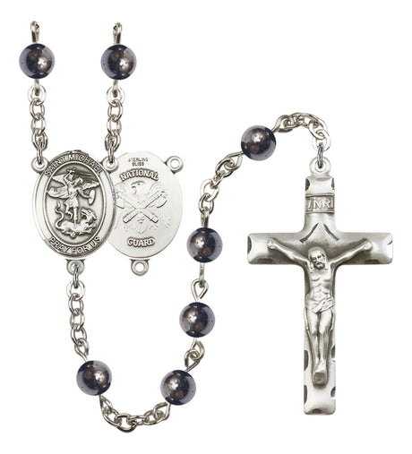 St. Michael National Guard Silver Plated Rosary for Men
