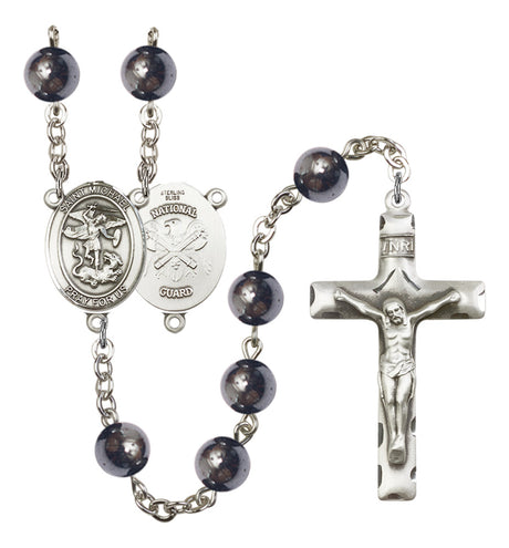 St. Michael National Guard Silver Plated Rosary for Men