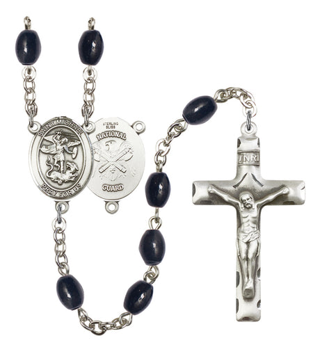 St. Michael National Guard Silver Plated Rosary for Men