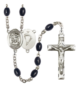 St. Michael Paratrooper Silver Plated Rosary for Men