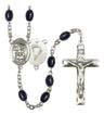 St. Michael Paratrooper Silver Plated Rosary for Men