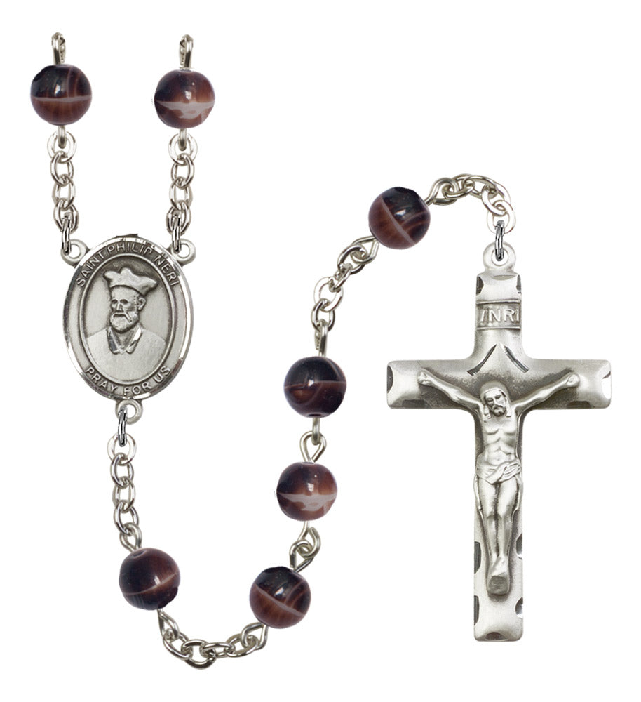 St. Philip Neri Silver Plated Rosary for Men