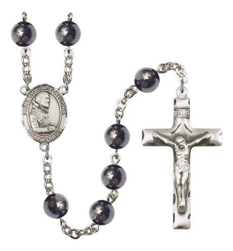 St. Pio of Pietrelcina Silver Plated Rosary for Men