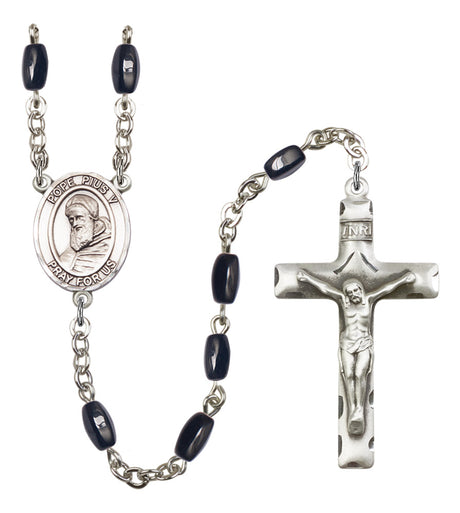 St. Pius X Silver Plated Rosary for Men