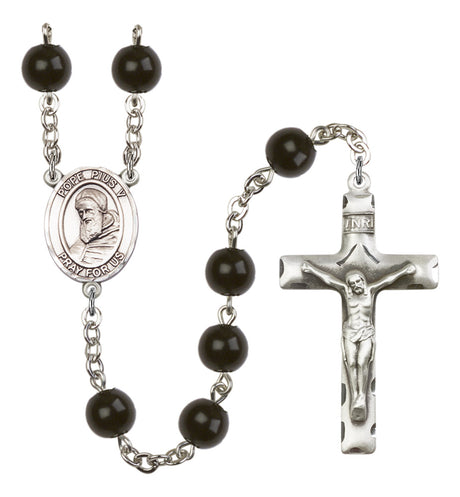 St. Pius X Silver Plated Rosary for Men