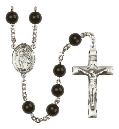 St. Sebastian Silver Plated Rosary for Men