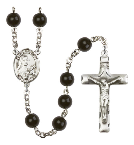 St. Therese of Lisieux Silver Plated Rosary for Men