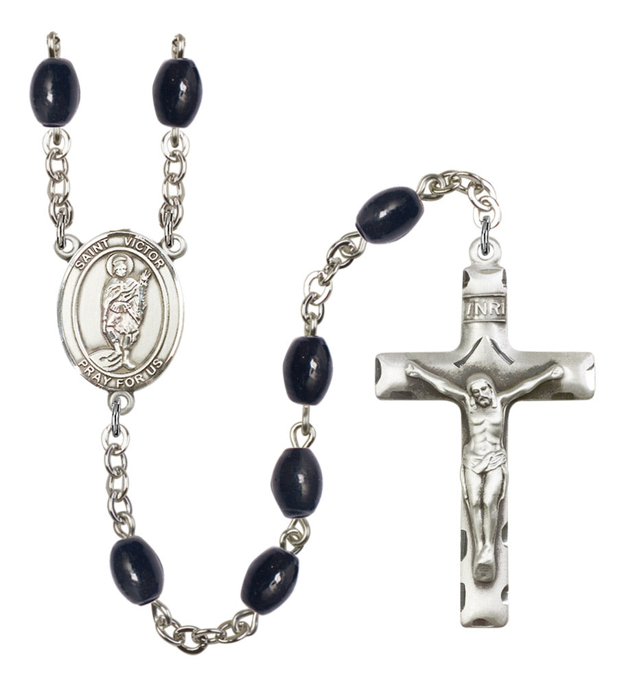 St. Victor of Marseilles Silver Plated Rosary for Men