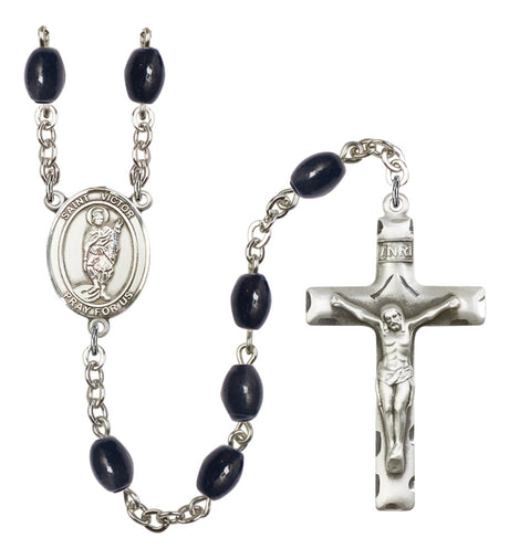 St. Victor of Marseilles Silver Plated Rosary for Men