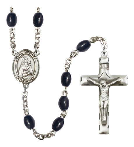 St. Victoria Silver Plated Rosary for Men