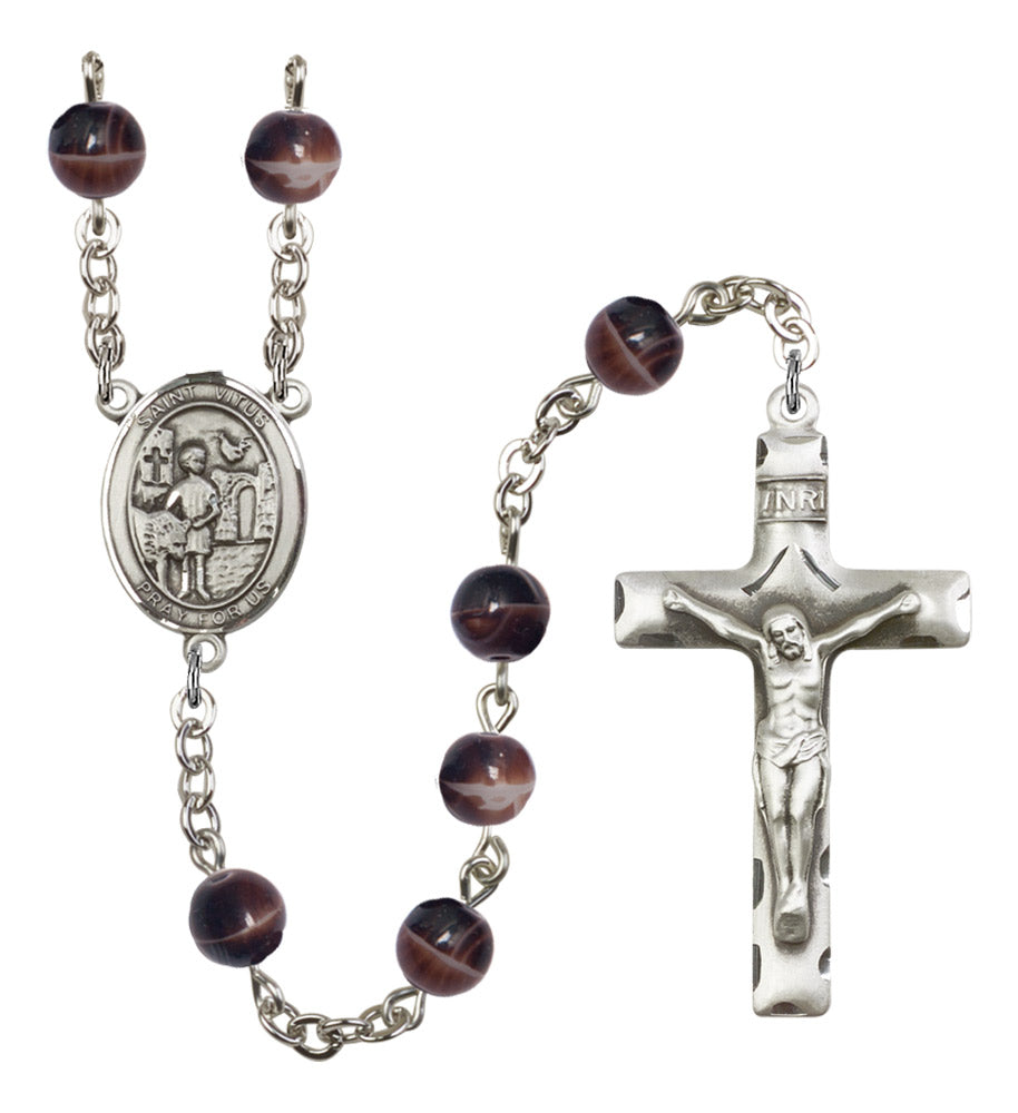 St. Vitus Silver Plated Rosary for Men