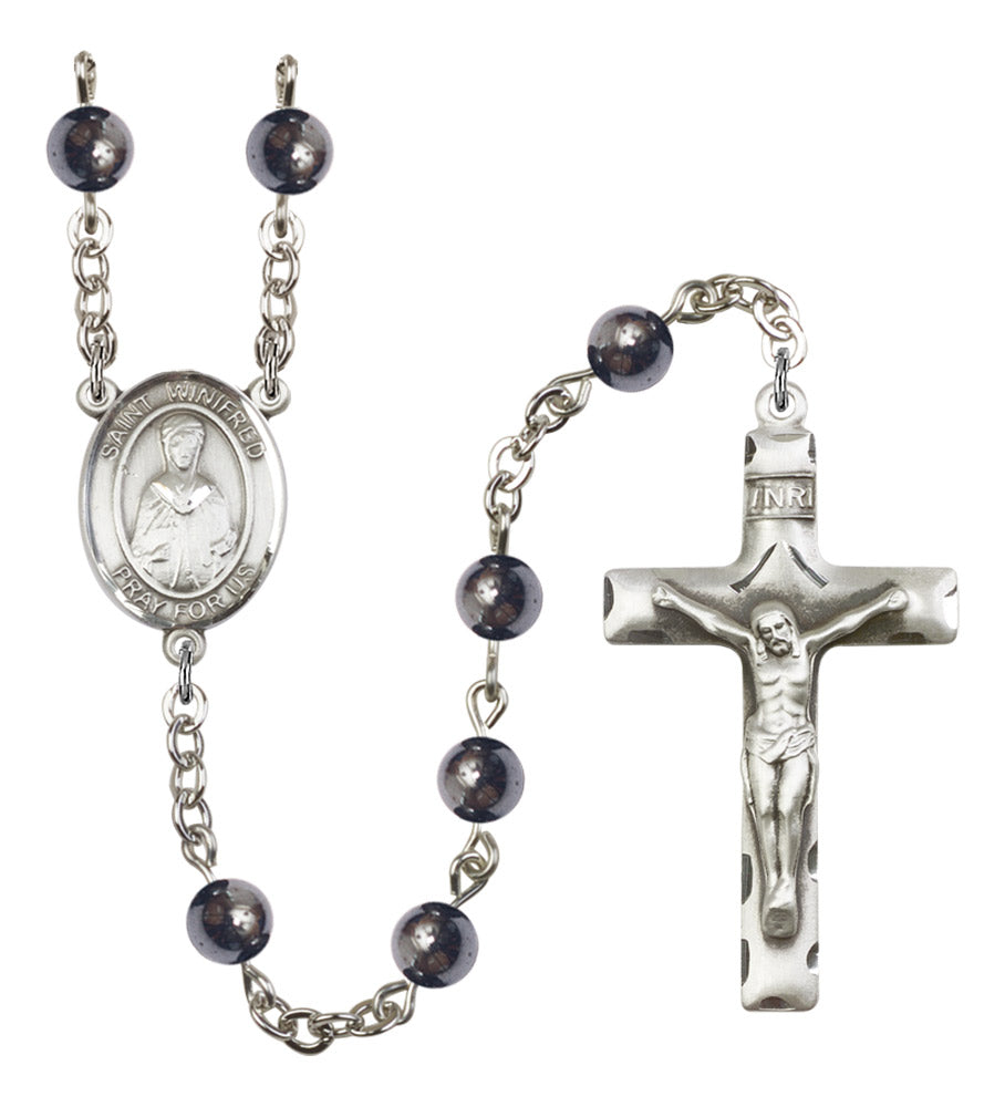 St. Winifred of Wales Silver Plated Rosary for Men