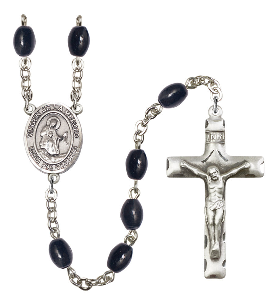 Virgen de la Merced Silver Plated Rosary for Men