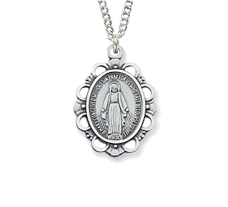 Scallop Edge Miraculous Medal Four Options for Women