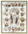 Mysteries of the Rosary 8x10 Gold Trim Plaque