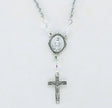 Miraculous Medal Necklace with Aurora Borealis Swarovski Crystals, Sterling Silver