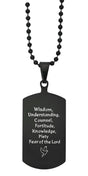 Seven Gifts of the Holy Spirit Dog Tag Necklace