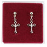 Open-Cut Crucifix Dangle Earrings
