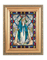 Our Lady of Grace Gold Frame Stained Glass Effect