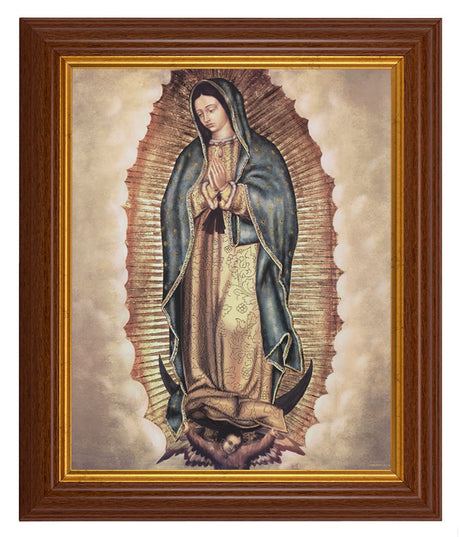 Our Lady of Guadalupe 8x10 Textured Artboard Dark Walnut Frame