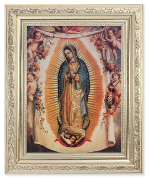 Our Lady of Guadalupe with Angels 6x8 Print Under Glass