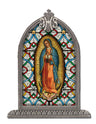Our Lady of Guadalupe Glass Art in Arched Frame