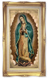 Our Lady of Guadalupe Gold-Leaf Frame with Linen Border Art