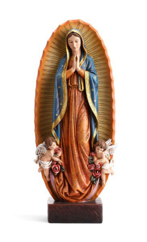 Our Lady of Guadalupe w Angels 23.5 Inch High Statue