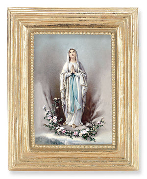 Our Lady of Lourdes 2.5x3.5 Print Under Glass