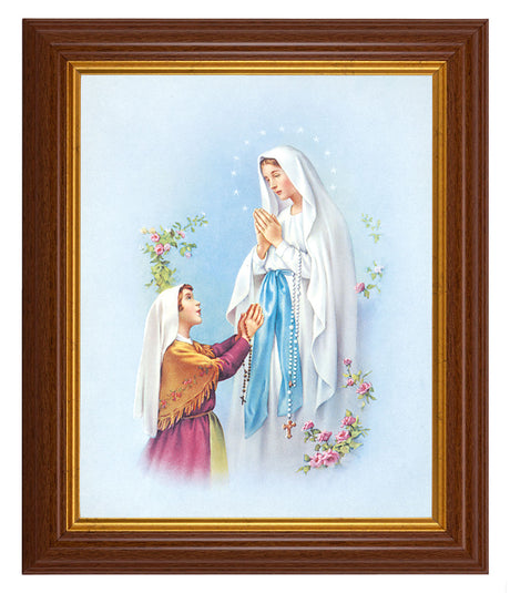 Our Lady of Lourdes 8x10 Textured Artboard Dark Walnut Frame
