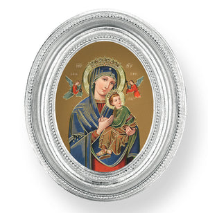 Our Lady of Perpetual Help Small 4.5 Inch Oval Framed Print