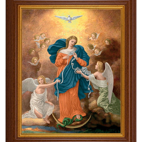 Our Lady Untier of Knots 8x10 Textured Artboard Dark Walnut Frame