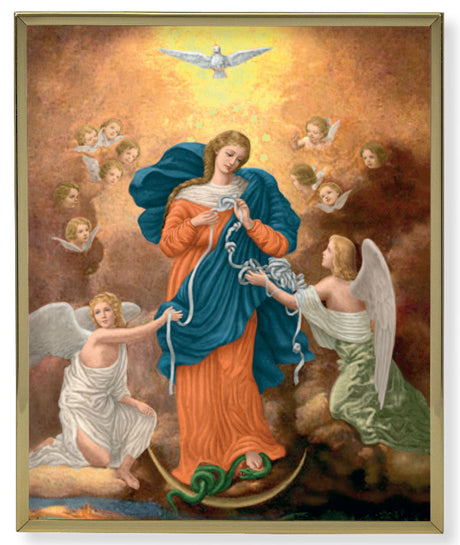 Our Lady Untier of Knots Gold Frame 8x10 Plaque