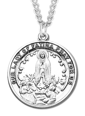 Our Lady of Fatima Medal Sterling Silver