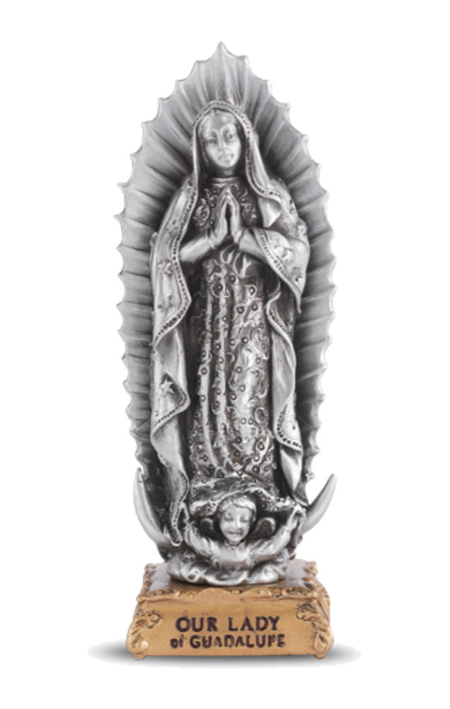 Our Lady of Guadalupe Pewter Statue 4 Inch